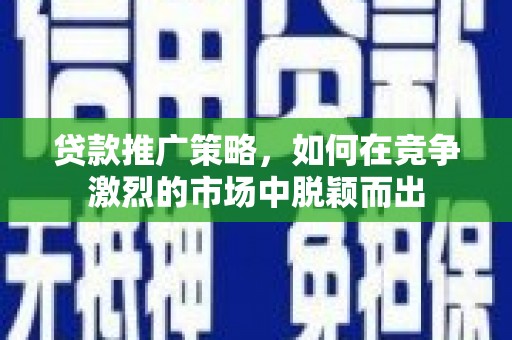 双湖贷款推广策略，如何在竞争激烈的市场中脱颖而出