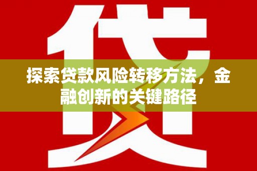 双湖探索贷款风险转移方法，金融创新的关键路径