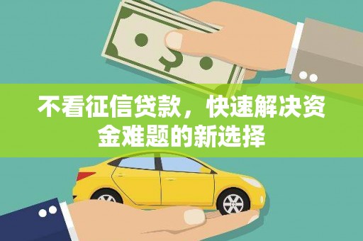 双湖不看征信贷款，快速解决资金难题的新选择