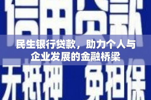 双湖民生银行贷款，助力个人与企业发展的金融桥梁